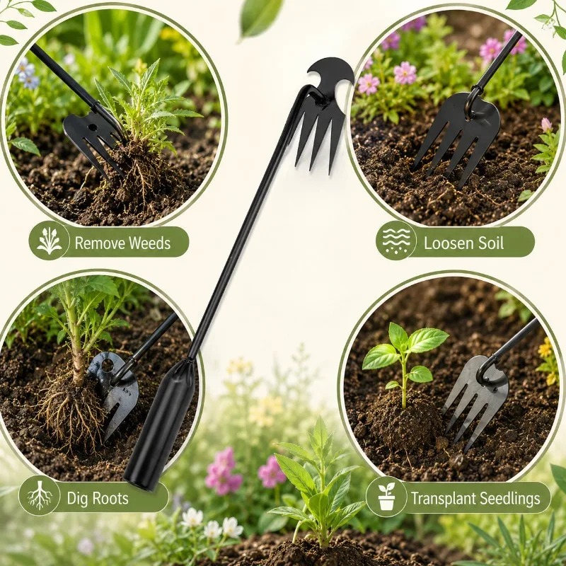 Rastrillo de jardín 2 en 1, he - Gardening Tools For Weeds reseña y precio