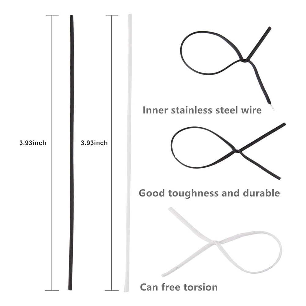 100 Uds BK WH bridas de alambr - Garden Wire Twist Tie reseña y precio